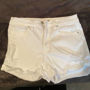 white pacsun jean shorts “the shortie”